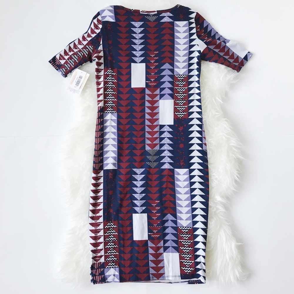 NWT LuLaRoe Julia Dress in Triangle Print - Picture 5 of 8